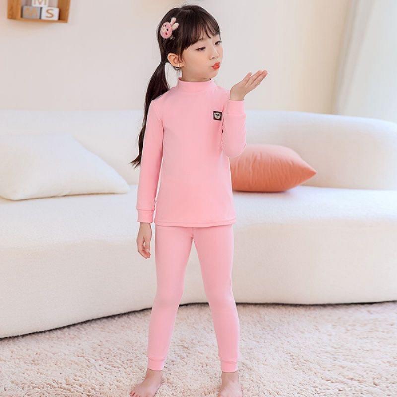 Children s Warm Autumn & Winter Underwear Set - 2025 New Style for Boys & Girls 160 розовый