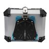 25L Motorcycle Top Box Aluminum Alloy Quick Release Water Resistant with Safety Lock Universal Rear Top Case for Helmet Luggage Silver