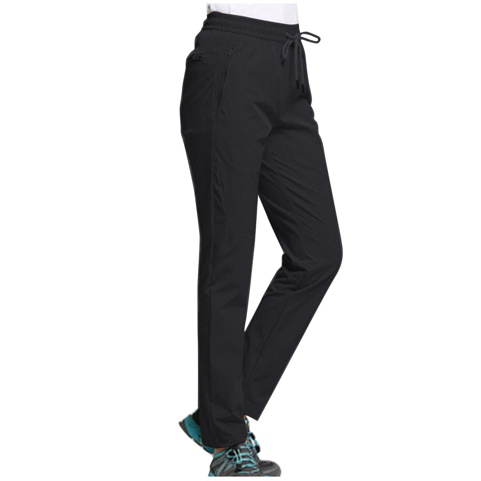 

Модные женские однотонные водонепроницаемые и ветрозащитные уличные быстросохнущие брюки M чёрный