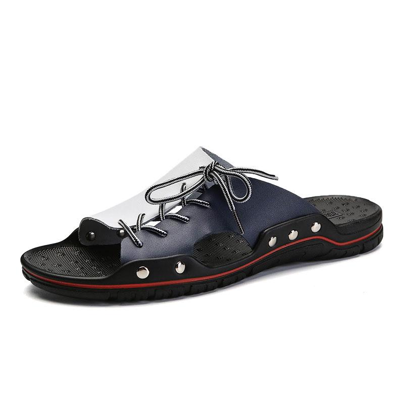 Men Sandals Big Size 47 48 Men S Shoes Summer Leather Slippers Fashion Beach Shoes Casual Comfortable Sandals Male Outdoor 38