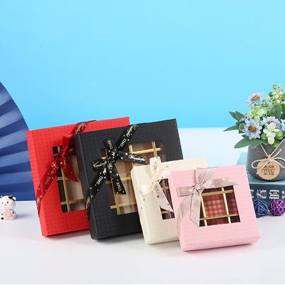 Chocolate Box Paper Gift Packaging Box With Clear Window Cookie Chocolate Gift Boxes Handmade Truffle Candy Case Party Supplies