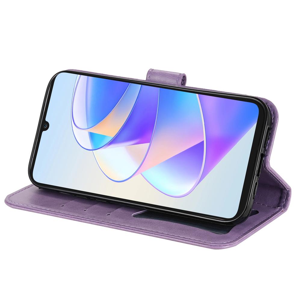 Für Honor X7a 5G Hülle mit Anti-Fading-Effekt, florales Muster, PU-Leder, Wallet-Ständer, Handyhülle