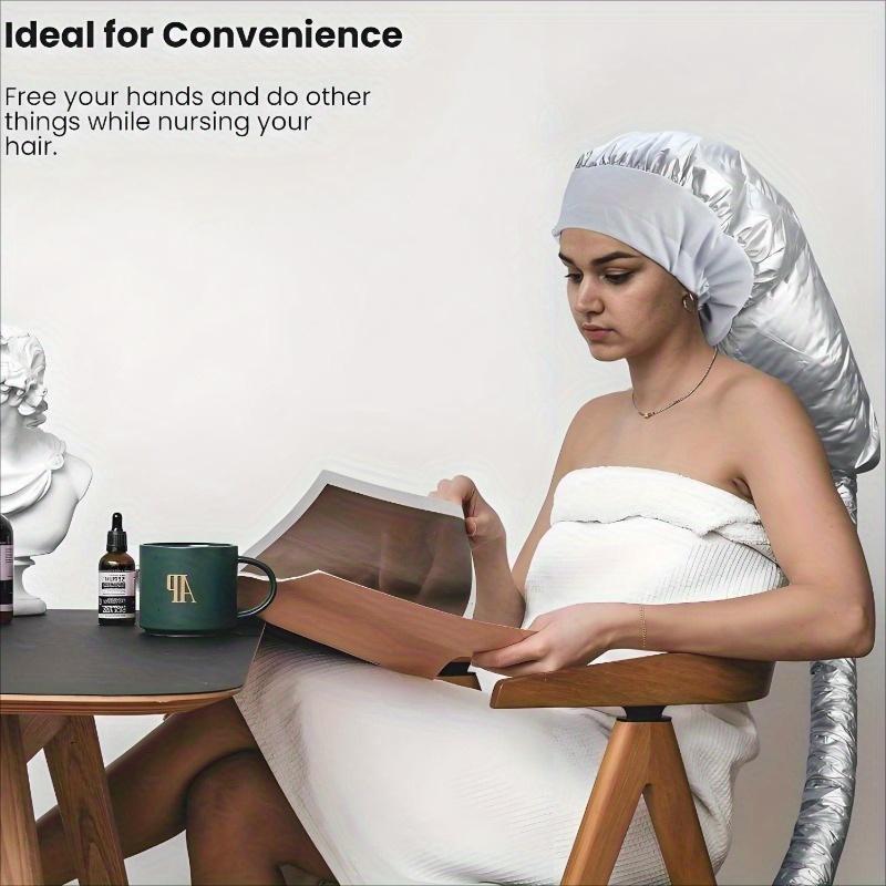 2pcs Black Hair Dryer Bonnet for Curly Hair Extra-Large Space Faster Drying Deep Conditioning Non-Textile Unscented Fits Thick