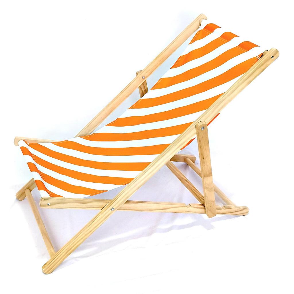 Adjustable Solid Wood Beach Lounger: Outdoor Folding Chair for Leisure & Camping