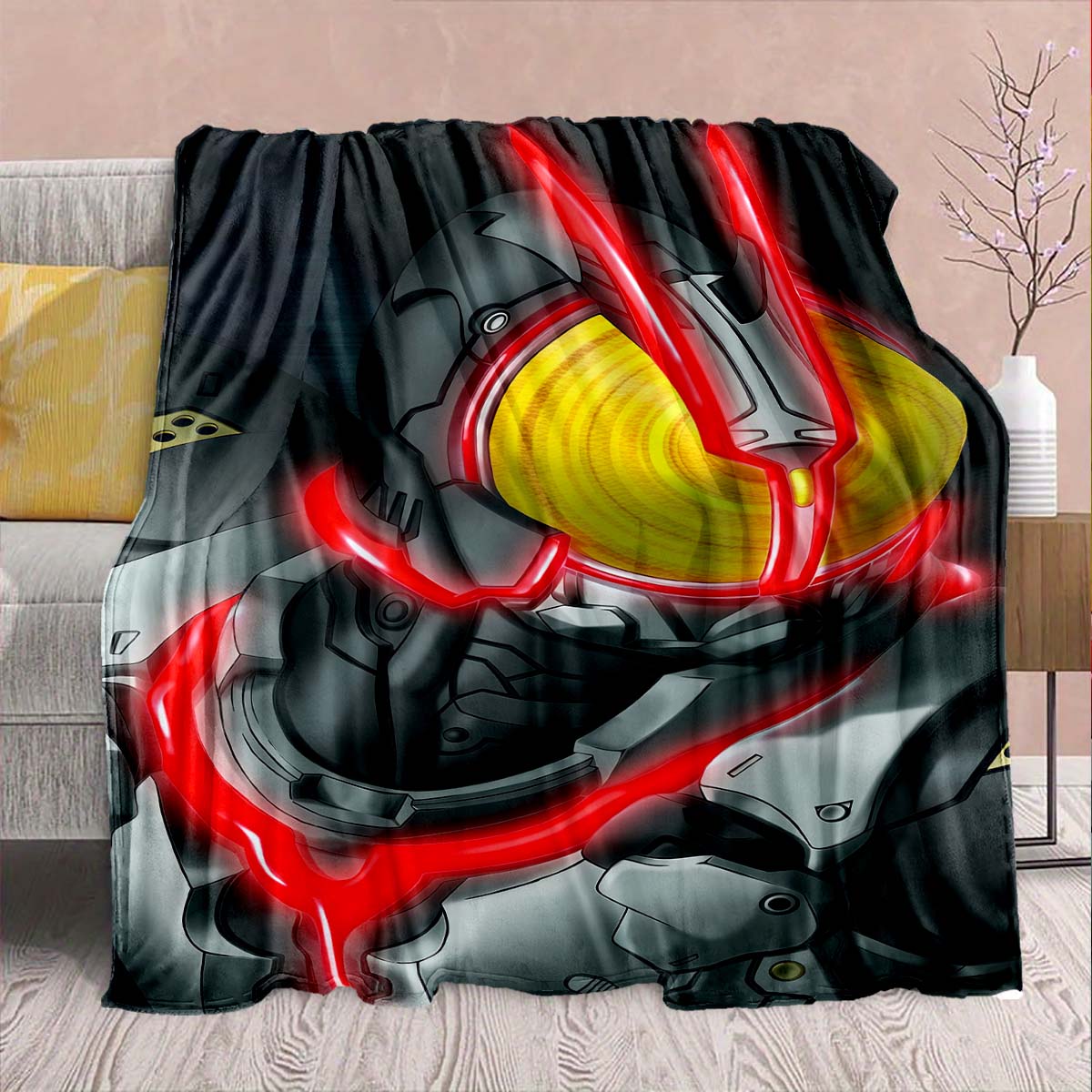 

Kamen Rider Anime Flannel Blanket – Soft, Warm, Perfect for Sofas, Bedding, Camping, Travel, Office, and Home Decor – QJY 75x90cm