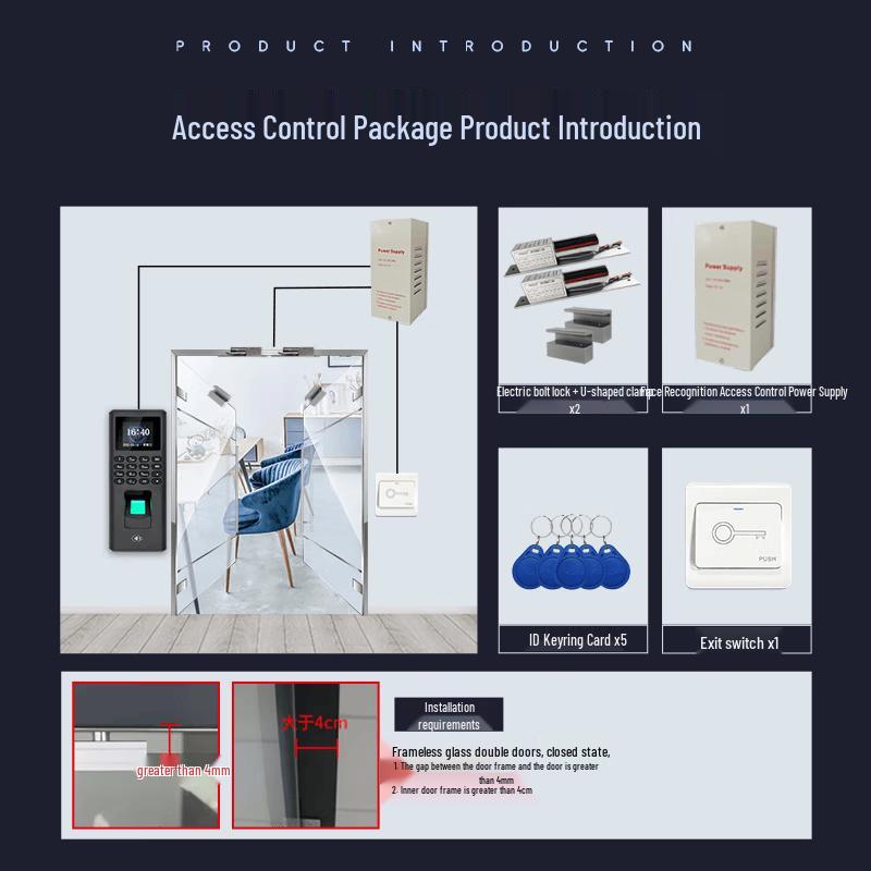 Realand F056 Biometric Access Control System with Electric Lock CN plug (adapter included)