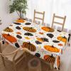 Fall Pumpkin Rectangle Table Cloth Plaid Maple Leaf Print Table Cover Reusable Thanksgiving Dinner Kitchen Dining Table Decor