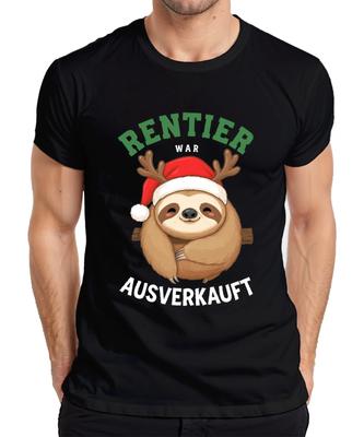 Rentier war ausverkauft Weihnachtsfaultier Geschenk Lustiges Herren-T-Shirt-