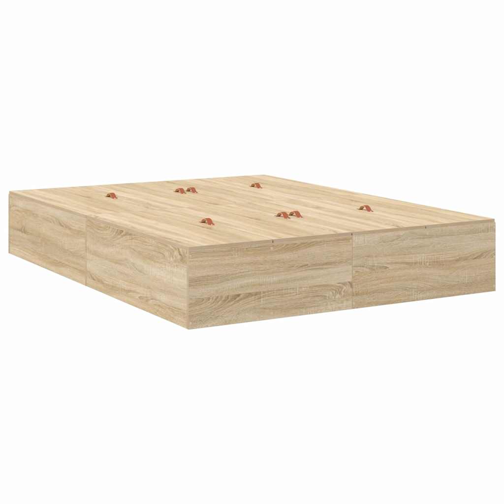 Storage Bed Frame with Storage Space Sonoma Oak 150 x 200 cm