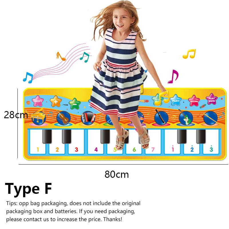 Kids Musical Carpet Baby Toddlers Fitness Keyboard Piano Mat Music Play Instrument Montessori Education Toys Gift for Girl Boy