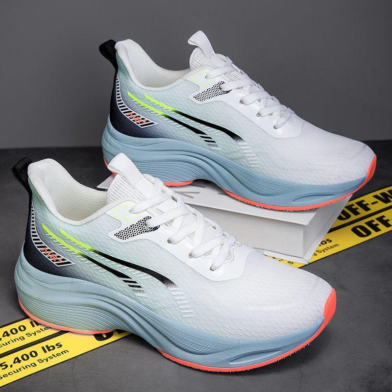 

Men s shoes summer new mesh breathable running shoes non-slip shock absorption lightweight soft-soled sports shoes side racing shoes 44