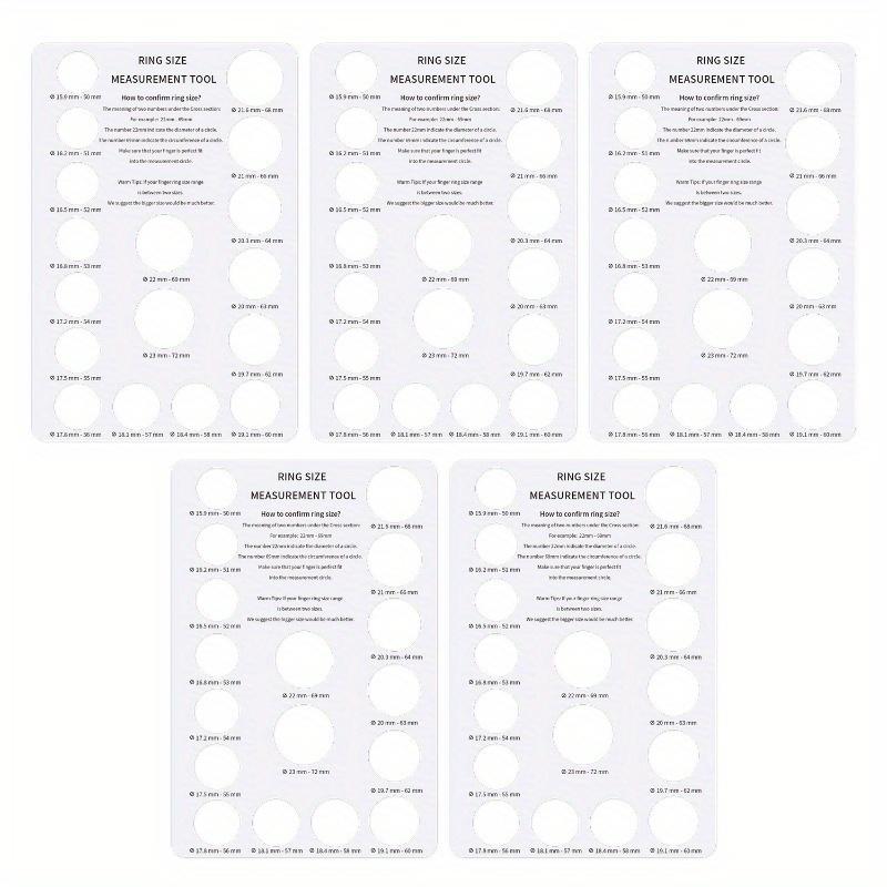 1pz Card Misura Anelli - Tabella di Conversione Taglie Europee & USA con Guida alla Circonferenza di Misura, Strumento Durevole in Cartone per Creazione Gioielli