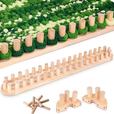 Wooden Loom Frame Adjustable Hand Knitting Kit Beginner Yarn Craft for DIY Throw Blankets Chunky Knit Blanket Kit Christmas Gift