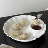 Thicken Ceramic Dumpling Dishes Round French Fries Plate Minimalist Serving Plates  Kitchen
