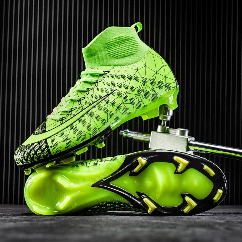 Soccer Boots Men'S High Top Teen Spikes and Broken Nails Training Sneakers