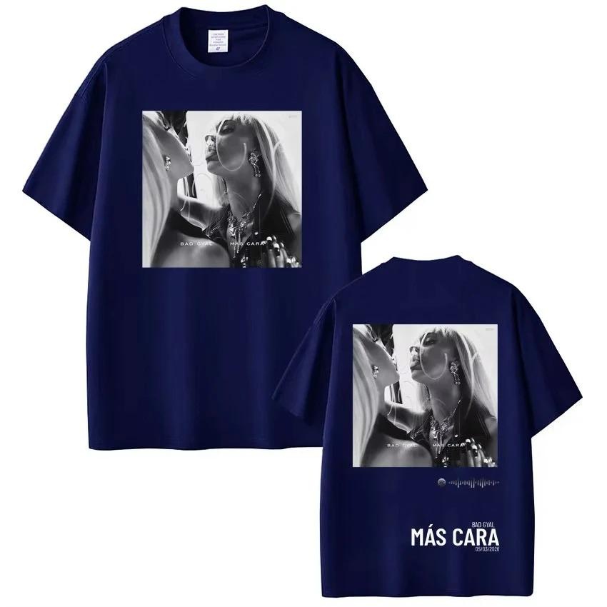 2026 Bad Gyal Mas Cara New Album Tour Print Tshirt Unisex Women Vintage Tshirt Summer Shortsleeved Tee Casual Fashion Tshirts