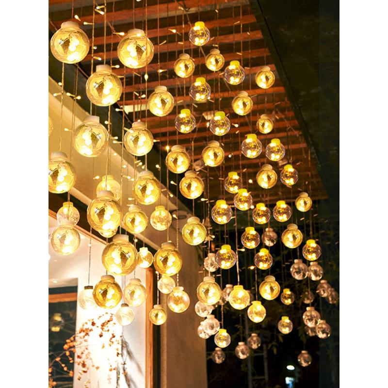 Solar LED Star and Moon Curtain String Lights for Outdoor Waterproof Decoration