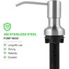 Soap Dispenser for Kitchen Sink, Sink Soap Dispenser with Longer Threaded Shaft Shank, 47" Extension Tube Connects Directly To Dish Soap Container,