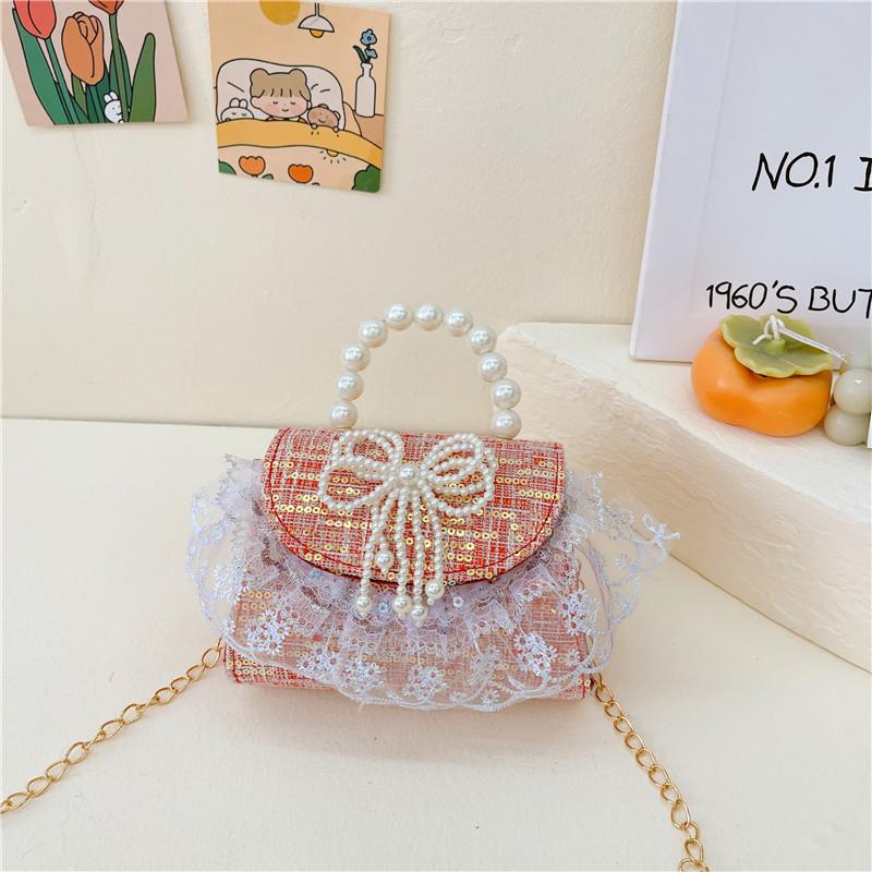 Stylish And Trendy Pearl Children's Handbag For Girls Modern Princess Fashionable Design