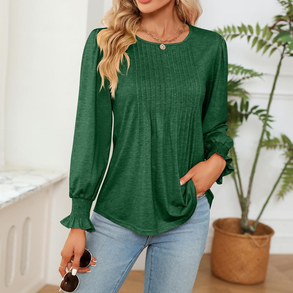 Women's  Long Sleeve Shirts Solid Color Fall Fashion Basic Slim Fit Soft Sexy Tops
