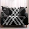 Black Themed Stripe Pattern Stretch Dust -Proof Sofa Cover Living Room Recliner Couch Protector Funda Sofa Chaise Lounge