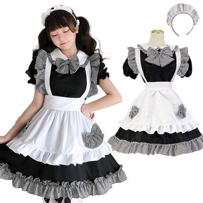 [Milky Time] Maid Lolita Kleid, Minilänge, Vichy-Karo, Rüschen (L)