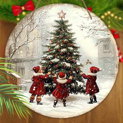 Warmes Winter Holzweihnachtsschild mit Weihnachtsbäume-Muster - Navidad Willkommensschild für Haustür Wandhänge-Dekor - Idealer Weihnachtsschmuck