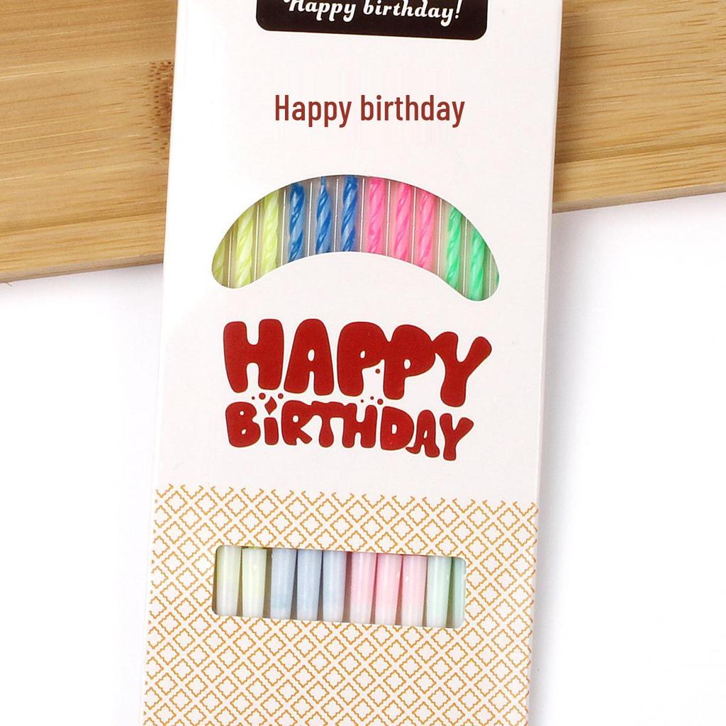Smokeless Spiral Birthday Cake Candles - Colorful Crystal Design with Free Shipping