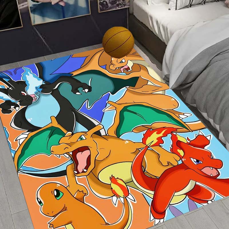 Charizard Charmander Pokemon Living Room Non-Slip Area Rug Soft Carpet for Bedroom Kids Playroom Sofa,Home Decor Doormat Gift-22