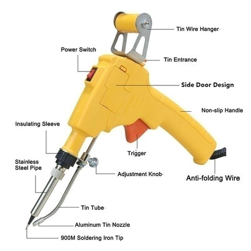 Professional 110V/220V Hand-held Electric Soldering Iron Automatically Send Tin Gun Soldering Station Welding Repair Tool Welder Gun/Soldering Pen