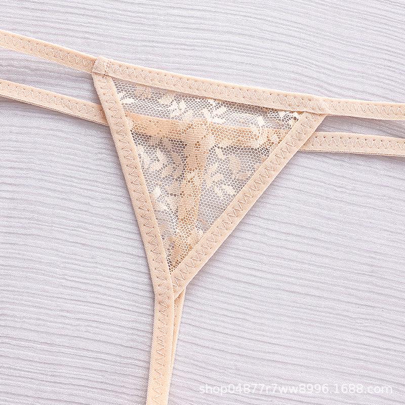 Tanga Europeo Transparente Sexy de Tiro Bajo para Mujer
