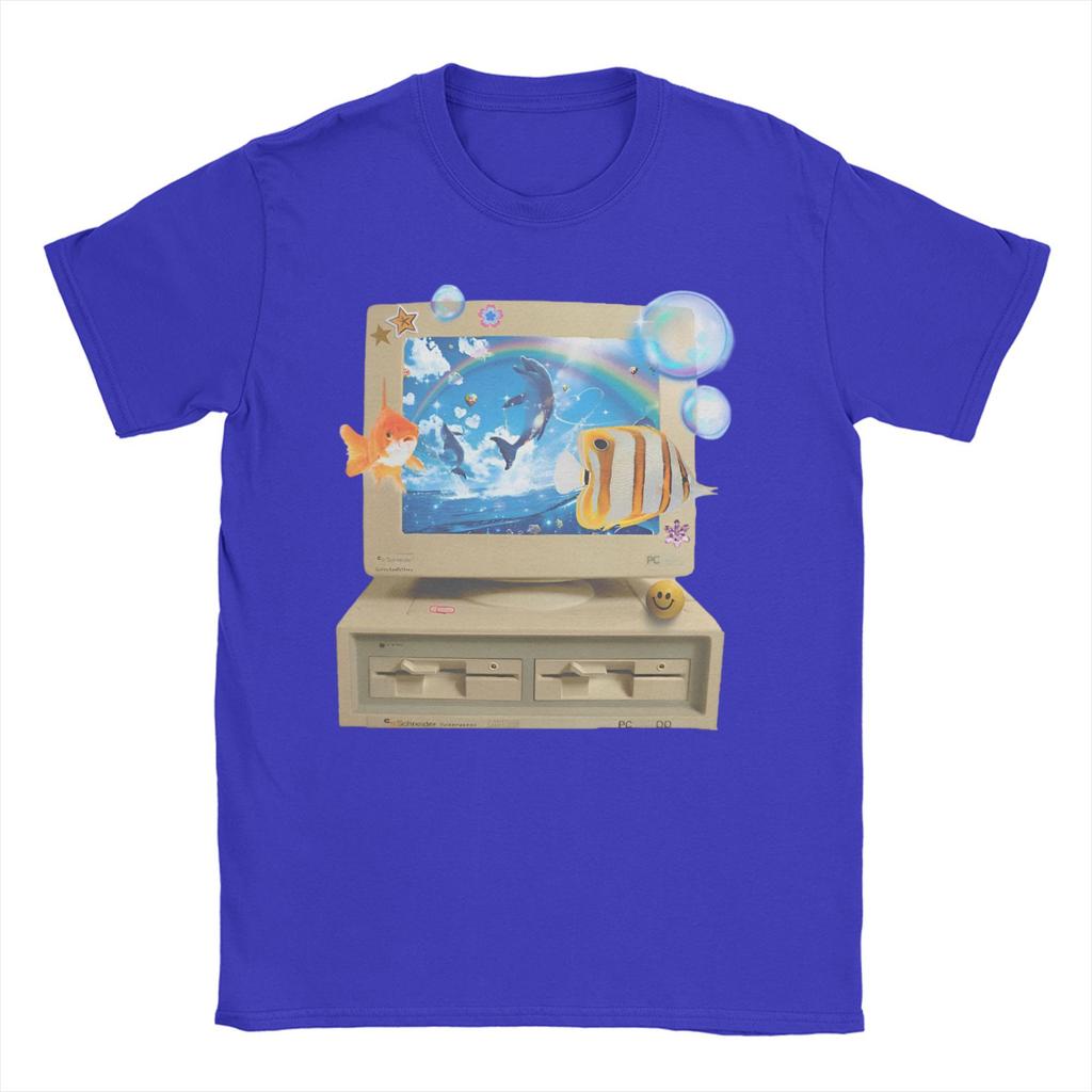 Frutiger Aero Aesthetic T-Shirt for Men Women Softstyle Novelty 100% Cotton Tees O Neck Short Sleeve T Shirts Big Size Clothes