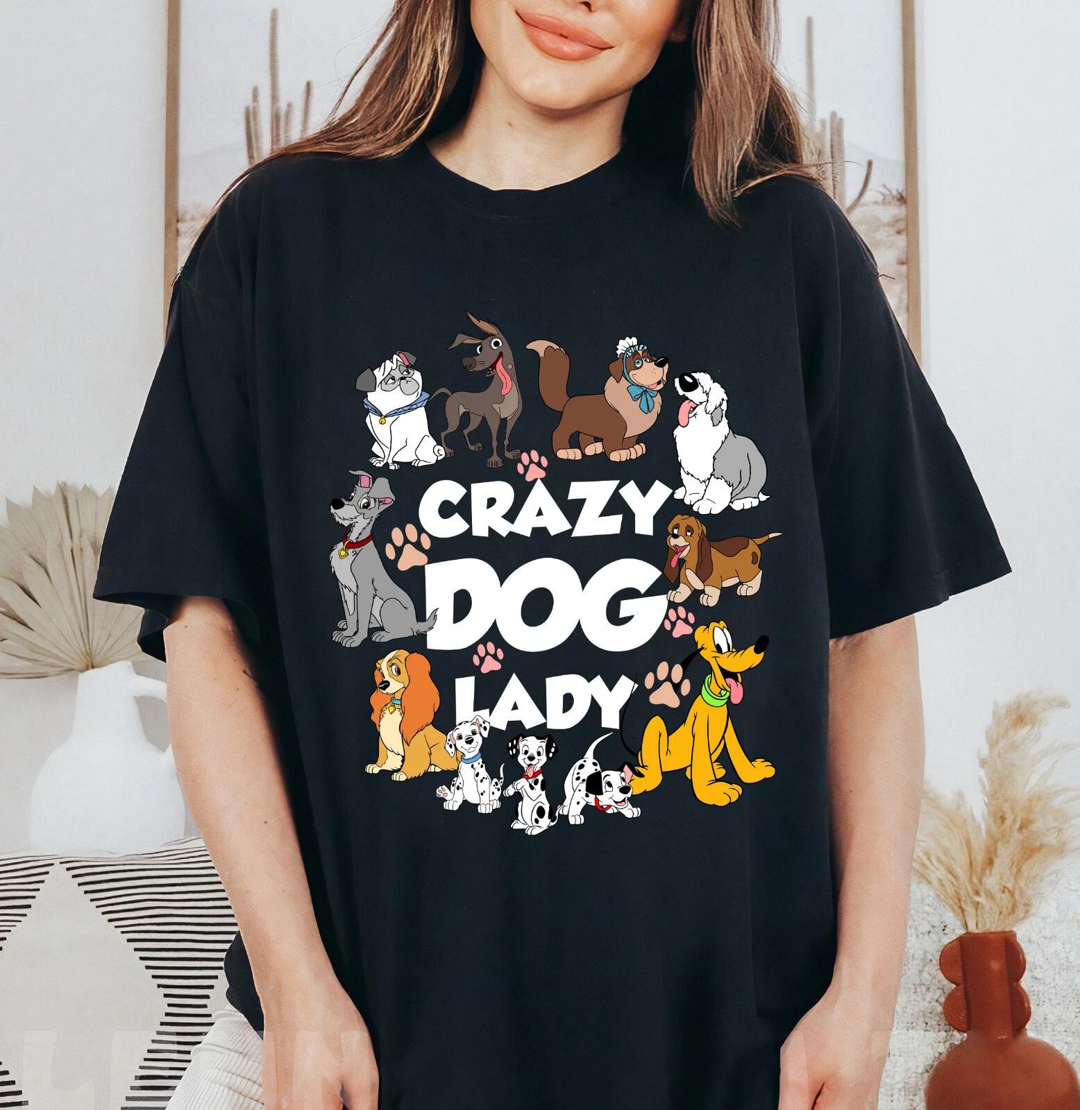Crazy Dog Lady Shirt, Retro Disney Dogs Shirt Unisex Adult Kid Shirt 592438 S
