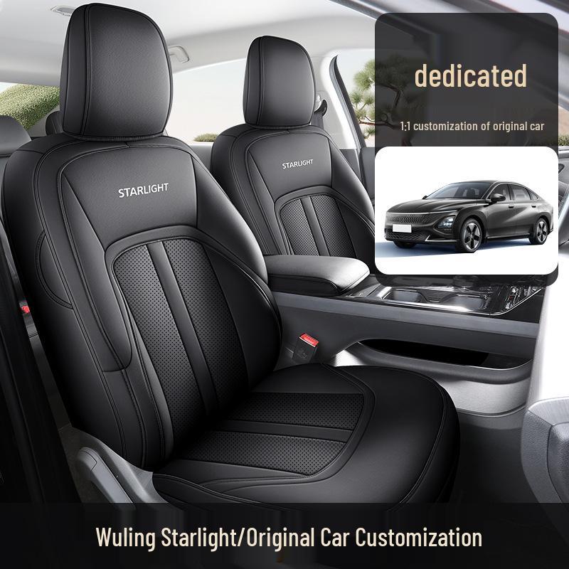 Wuling Xingguang Full Leather Car Seat Cushion - Universal Four-Season Model for Five-Seater