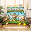 Feelyou Sunflower Duvet Cover Botanical Floral Printed Bedding Set for Kids Women Adults Yellow Blossom Flowers Comforter Cover Wooden Scene