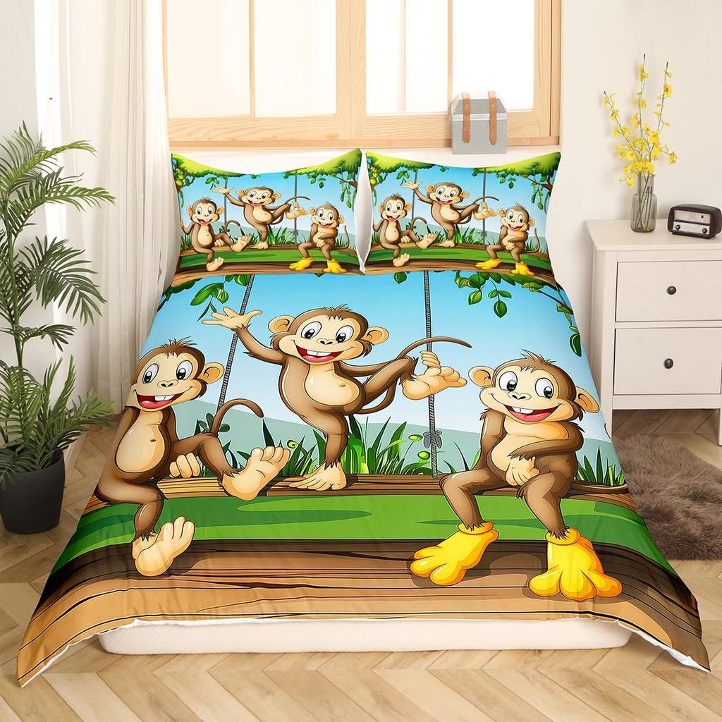 Feelyou Sunflower Duvet Cover Botanical Floral Printed Bedding Set for Kids Women Adults Yellow Blossom Flowers Comforter Cover Wooden Scene