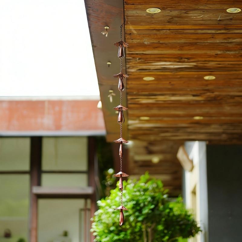 IJzeren Paddenstoel Regenketting, Handgemaakte Metalen Regenafleider voor Dakgoten, Decoratieve Buiten Regenketting Vervanging voor Regenpijpen, Tuin Terras Tuin Kunst