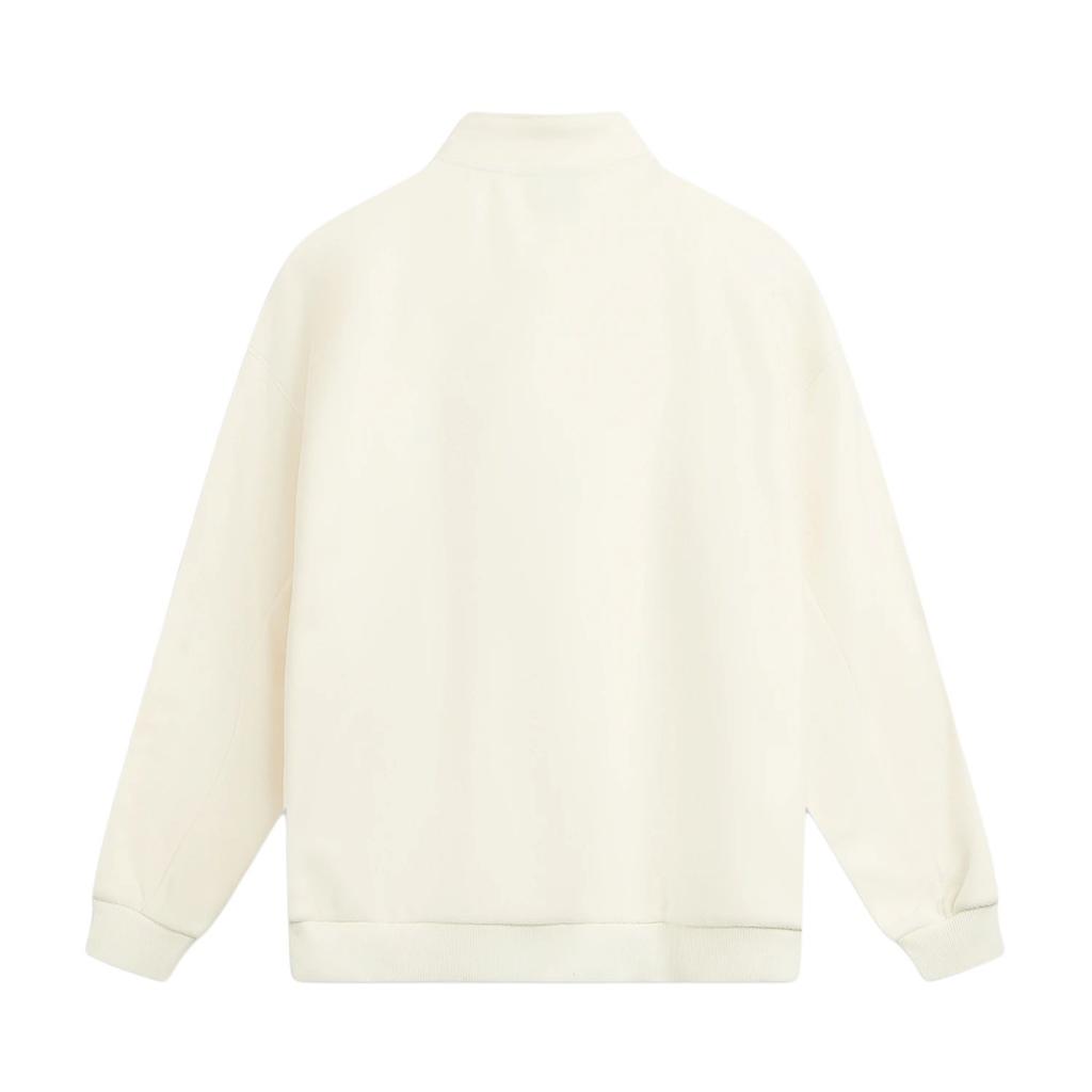 Li Ning Sweatshirts Men's Ecru Stand Collar Moderate Regular AWDVE93-1