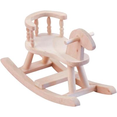 1/12 Mobili per la casa delle bambole Mini cavallo a dondolo giocattolo in legno