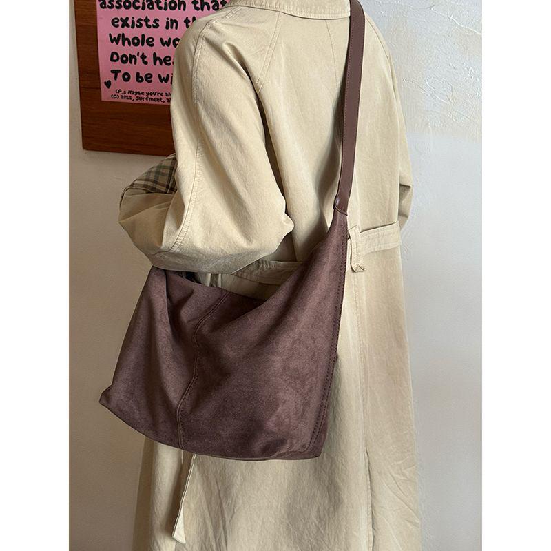 Koreanische Retro Matte Wildleder Große Tote - 2025 Damen Umhänge- & Schultertasche