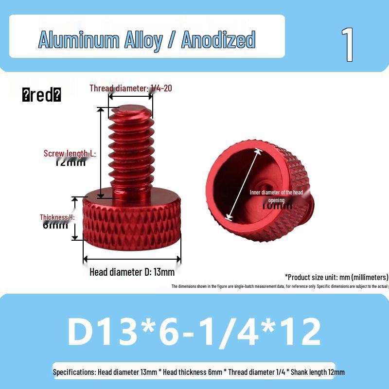 1/4 Aluminum Alloy Hand-Tightened Drone Gimbal Adjustment Screw