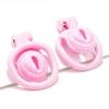 Pink Plastic Inverted Mens Chastit Lock Devices Negative Cock Bondage Cage Adult Toys