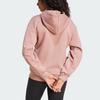 adidas Essentials Series Striped Zip-Up Hooded Sweatshirt Women Long Sleeve Daily Outerwear Warm Clay JE0177