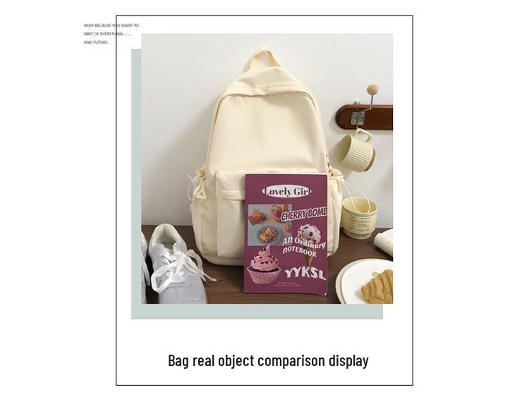 Damen Rucksack mit Buchstabenaufdruck, große Kapazität, neue Mode - Einfarbige Reise-Schultertasche für die Mittelschule