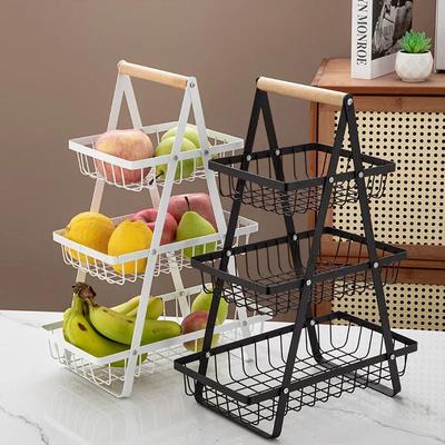 Three-tier Shelves Creative Two Layer Hollow Grids Fruit Baskets Home Livingroom Dried Fruit Snack Storage Rack Removable Holder