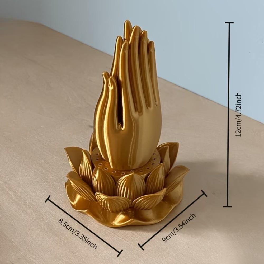 3D Printed Lotus Hand Incense Holder Praying Hand Tabletop Incense Base Living Room