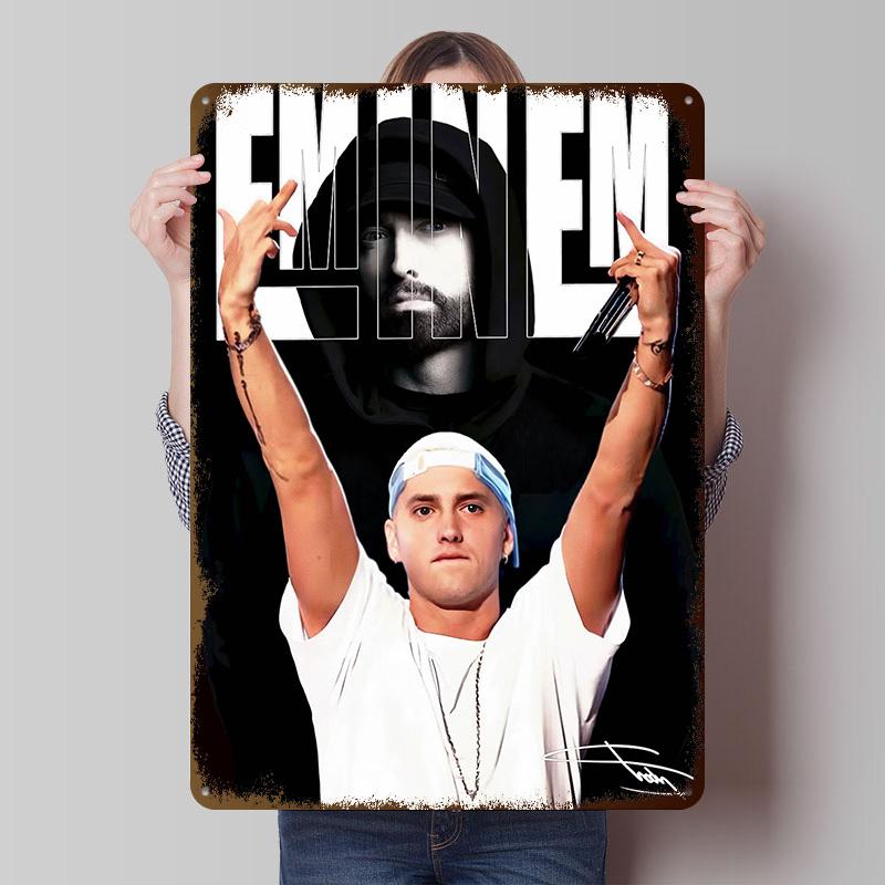 Eminem Tinplate Posters Customizable Wall Art Retro Vintage Metal Signs for Home Room Garage Decoration Aesthetic Bathroom Decor