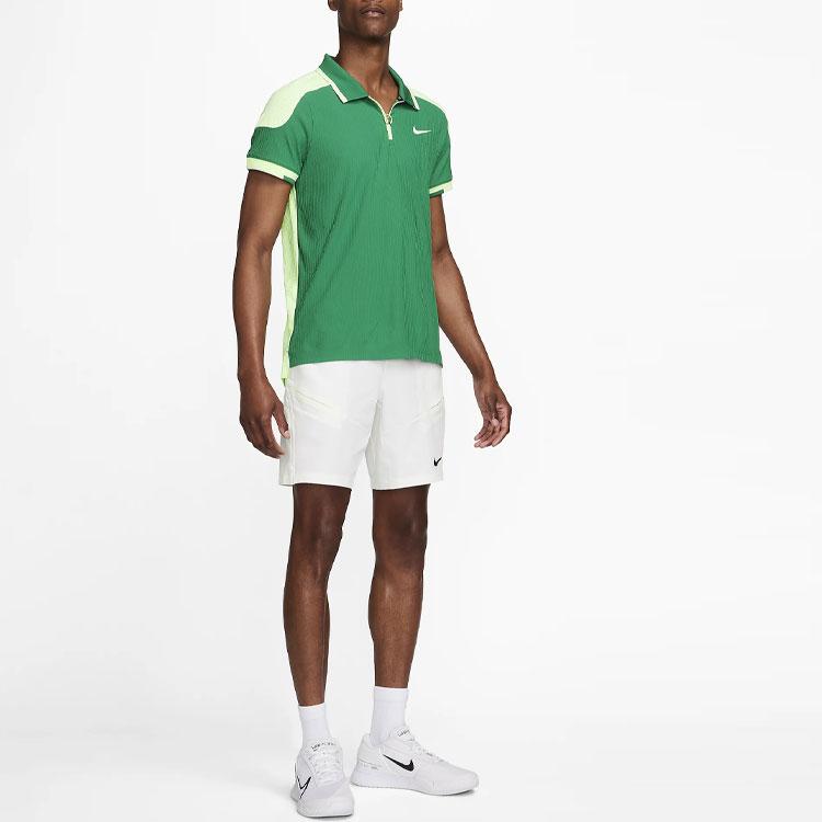 Nike Court Slam Logo Color Block Lässiges Kurzarm-Poloshirt Herren Poloshirts Pfauenstein FD5128-365