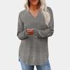 Women's Fashion Loose-Fit Long-Sleeved Knitted T-Shirt In Solid Colour Top