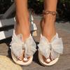 Fashion Bowknot Decoration Casual Flat Slippers Shoes for Women Slides New Summer Slides Outdoor Beach Flip-flops Fashion Women's Shoes